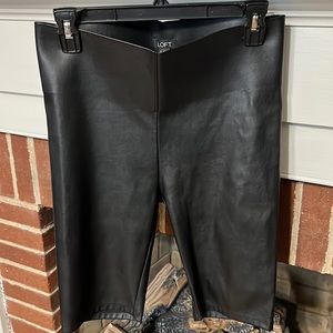 Faux leather biker shorts